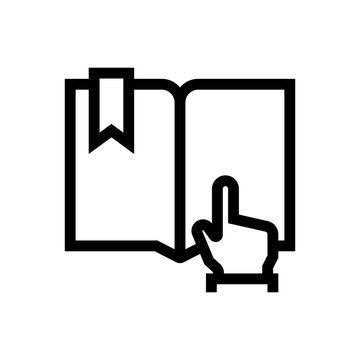 book click outlined vector icon