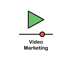 Wall Mural - video icon search engine optimization cartoon design illustration.cartoon design style, designed for