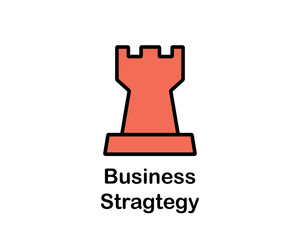 Wall Mural - business strategy icon search engine optimization cartoon design illustration.cartoon design style, 