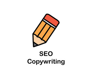 Wall Mural - pencil icon search engine optimization cartoon design illustration.cartoon design style, designed fo