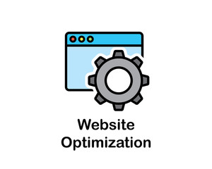 Wall Mural - website icon search engine optimization cartoon design illustration.cartoon design style, designed f