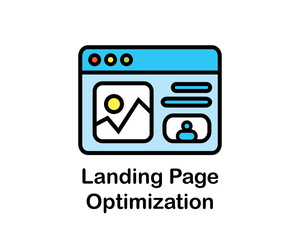 Wall Mural - landing page icon search engine optimization cartoon design illustration.cartoon design style, desig