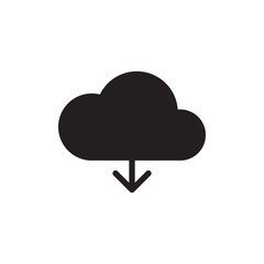 Poster - download cloud filled vector icon. Modern simple isolated sign. Pixel perfect vector  illustration for logo, website, mobile app and other designs