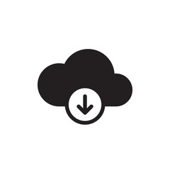 Poster - download cloud filled vector icon. Modern simple isolated sign. Pixel perfect vector  illustration for logo, website, mobile app and other designs