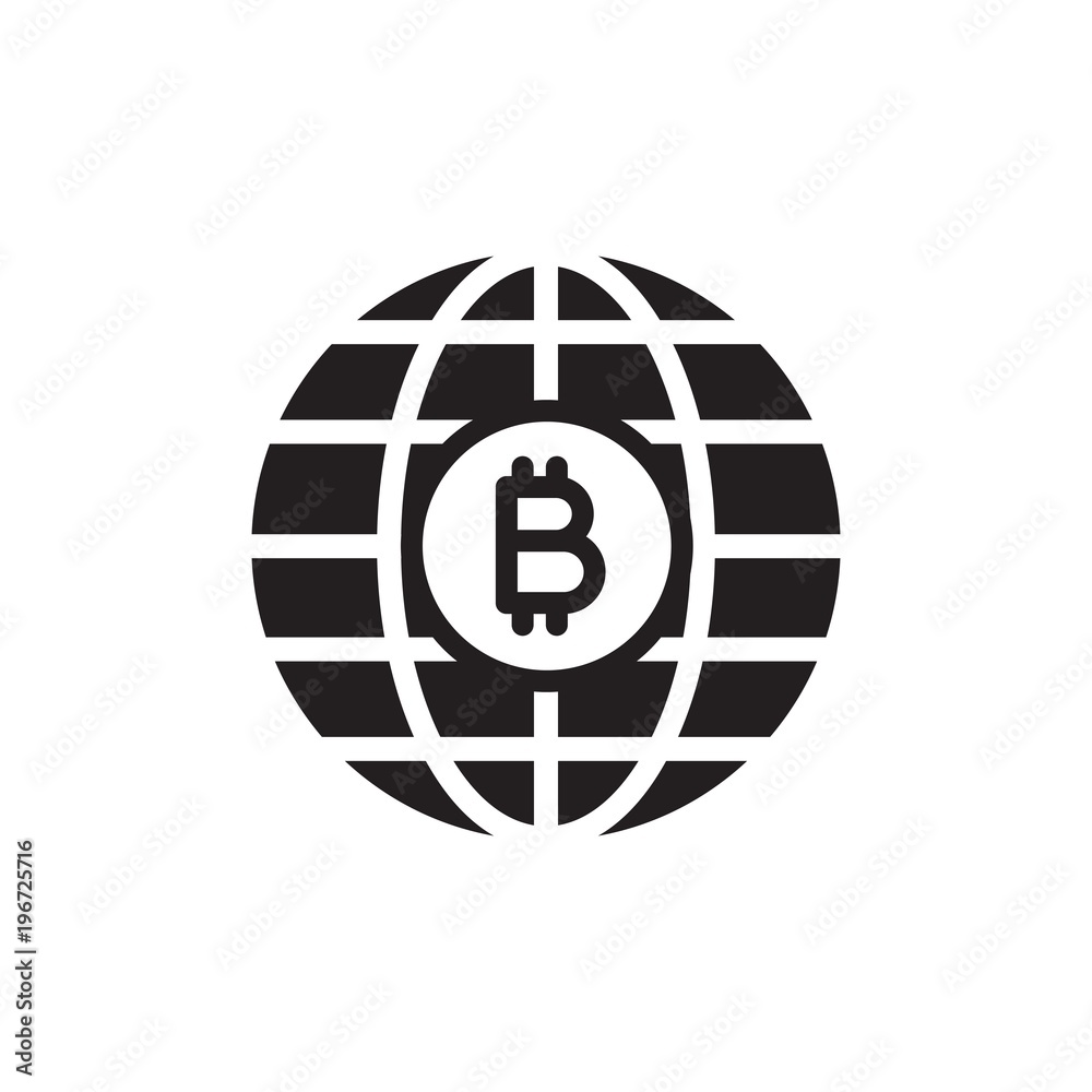 global bitcoin, bitcoin world filled vector icon. Modern simple isolated  sign. Pixel perfect vector illustration for logo, website, mobile app and  other designs Stock Vector | Adobe Stock