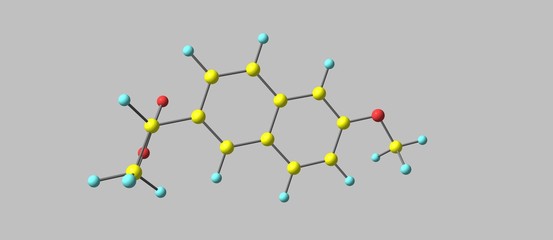 Poster - Naproxen structure isolated on grey background