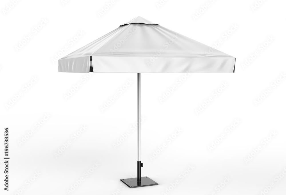 Promotional Aluminum Sun Pop Up parasol Umbrella  For Advertising. 3d rending illustration. - obrazy, fototapety, plakaty 