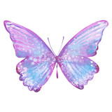 Fototapeta Motyle - watercolor lilac butterfly