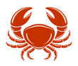 Red crab on a white background