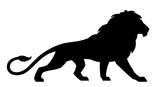 Fototapeta Konie - Black lion on a white background