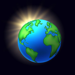 vector cartoon earth planet globe black