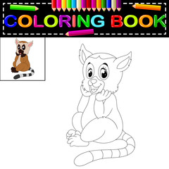 Canvas Print - lemur coloring book 