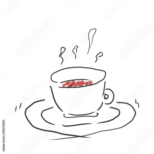 ホットコーヒー 紅茶でほっと一息 ジュース 飲み物のゆるいオシャレイラスト Stock Illustration Adobe Stock