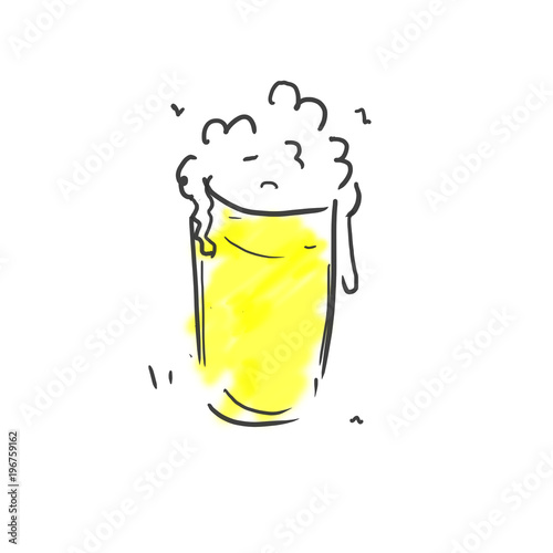 グラスから泡が溢れるビール アルコール ジュース 飲み物のゆるいオシャレイラスト Adobe Stock でこのストックイラストを購入して 類似の イラストをさらに検索 Adobe Stock