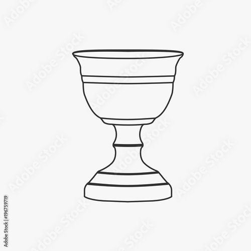 Chalice flat black outline design icon - Buy this stock vector and