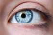 canvas print picture - Blaues Auge und Wimpern natürlich, Seitenaufnahme