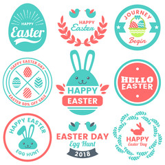 Wall Mural - easter day vector logo for banner