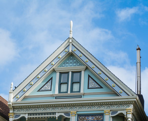 Wall Mural - Detail of a world famous Painted Lady in Alamo square