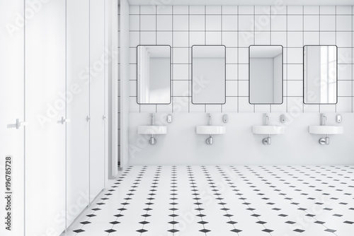 White Wall Public Restroom Interior Sinks Kaufen Sie
