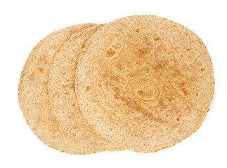 whole grain tortilla isolated