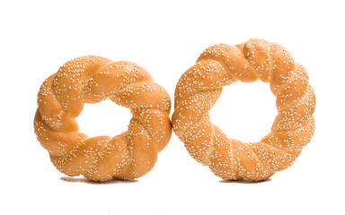 Wall Mural - bagel with sesame seeds isolated