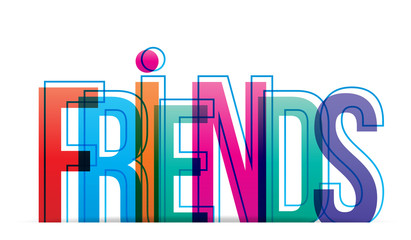 friends colorful letters.