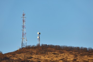 Wall Mural - Transmitter towers on a hill