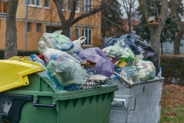 Canvas Print - Garbage Container Full