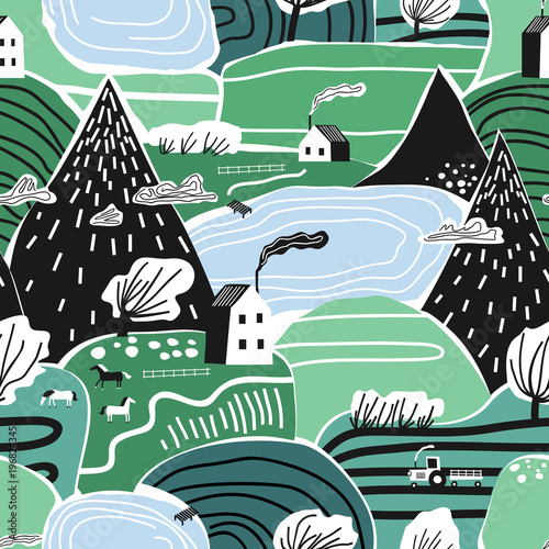 Tapety Drzewa  recznie-rysowane-wektor-streszczenie-skandynawskie-grafiki