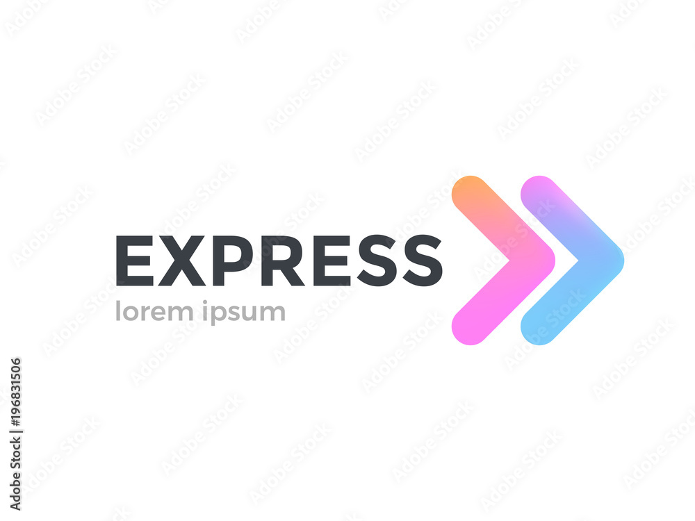 Transport logistic logo of express arrow moving forward for courier ...