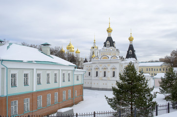 Territory of Dmitrov Kremlin Moscow region winter background