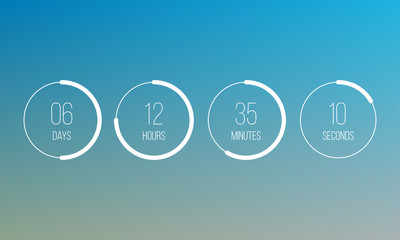 Poster - vector countdown clock counter timer. ui app digital count down circle board meter with circle time 