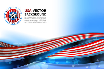 Wall Mural - Flag of USA background for independence, veterans, labor, memorial day and other events, Vector illustration Design