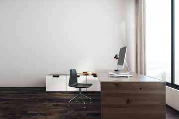 Wall Mural - White office with copy space