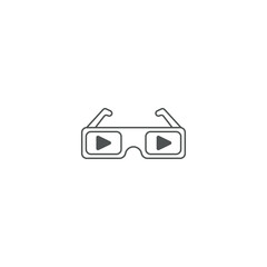 Sticker - 3D glasses icon. sign design