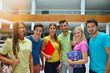 © blicsejo - Happy college students looking at camera with smiles