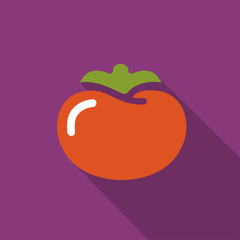 Wall Mural - Illustration of tomato flat icon with shadow