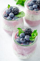 Wall Mural - Acai berry and chia seed pudding