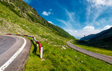 TransFagarasan road in Romania mounatins. lovely transportation background in summer time