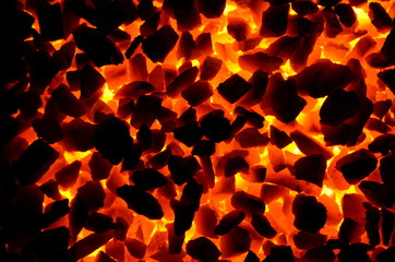 Poster - 
A bright background consisting of a texture of burning coal.