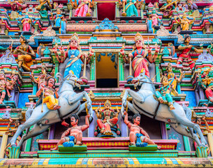 Wall Mural - Sri Maha Mariamman Temple Dhevasthanam, Hindu temple in Chinatown. Kuala Lumpur, Malaysia.