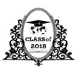 Graduation emblem, badge design template