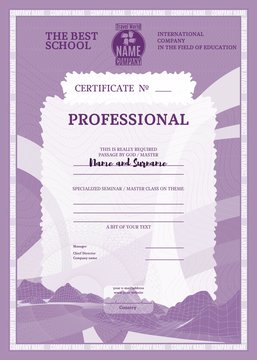 purple certificate for education complex texture