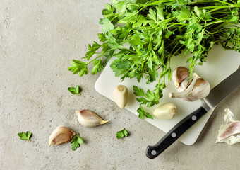 Canvas Print - Parsley and garlic