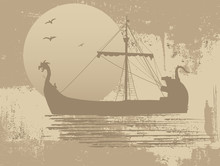 Silhouette Of The Dragon Ship