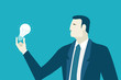 © IRStone - Businessmen looking at light bulb. Innovation and making decision concept illustration