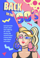 Poster - Memphis cards with geometric elements and retro illustrations. Set of vector banners in trendy 80s-90s memphis style. cover design, advertising, poster and greeting card. graphic tee and printed tee