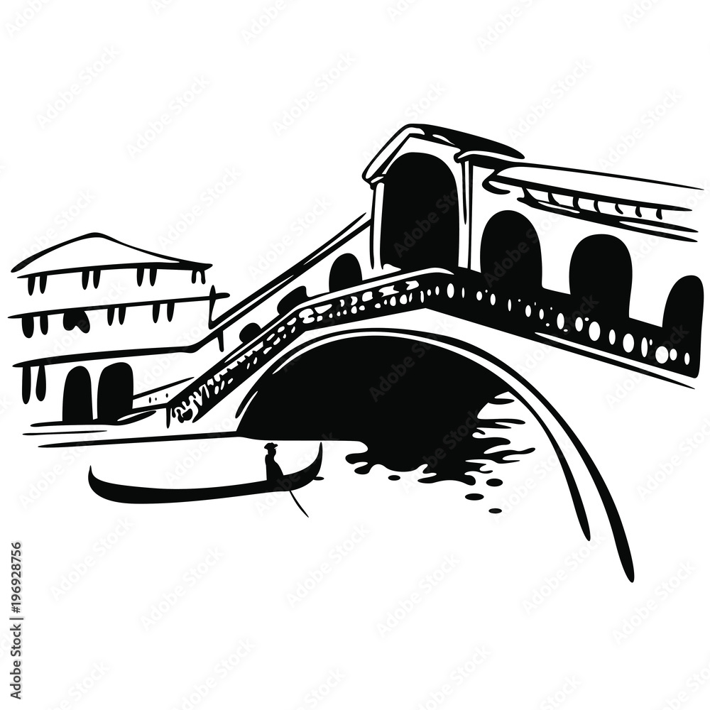 Wenecja Most Rialto na Canale Grande - obrazy, fototapety, plakaty 