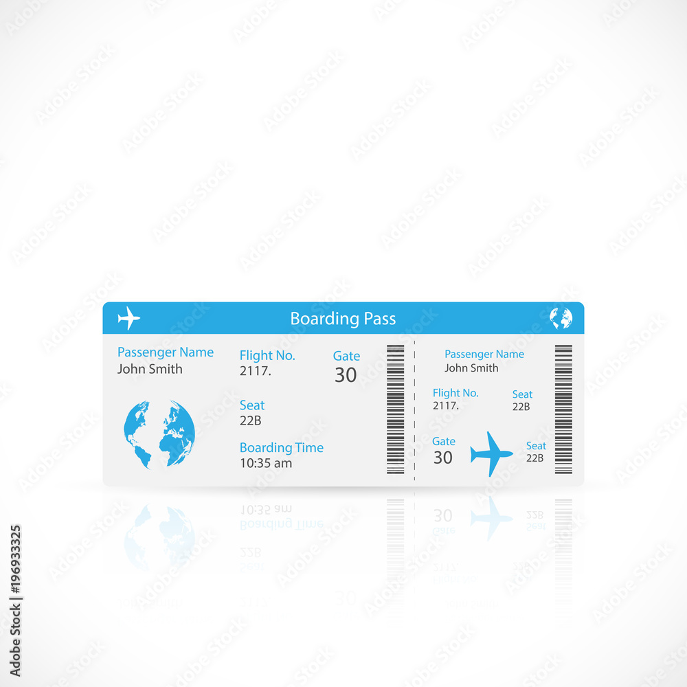 Airline Boarding Pass Ticket Illustration Stock Vector | Adobe Stock