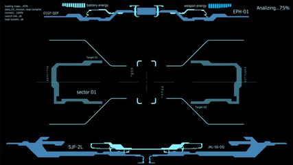 Wall Mural - The interface of the future. HUD interface.